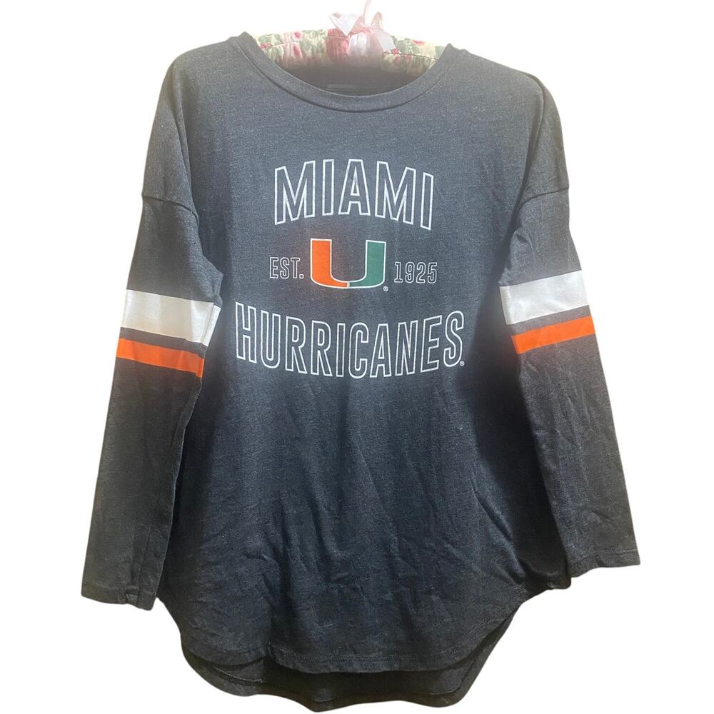 University of Miami Hurricanes Long Sleeve Shirt Small Varsity NCAA Canes